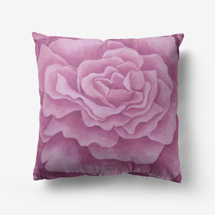 Pink Rose Throw Pillow