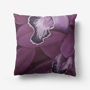 Plum Orchid Throw Pillow