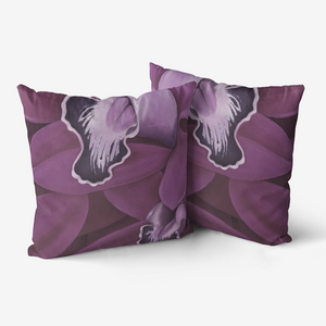 Plum Orchid Throw Pillow