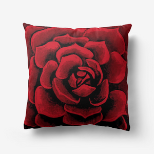 Scarlet Succulent Throw Pillow