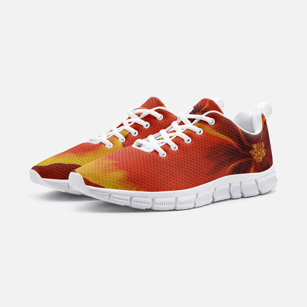 Red Hibiscus Athletic Sneakers