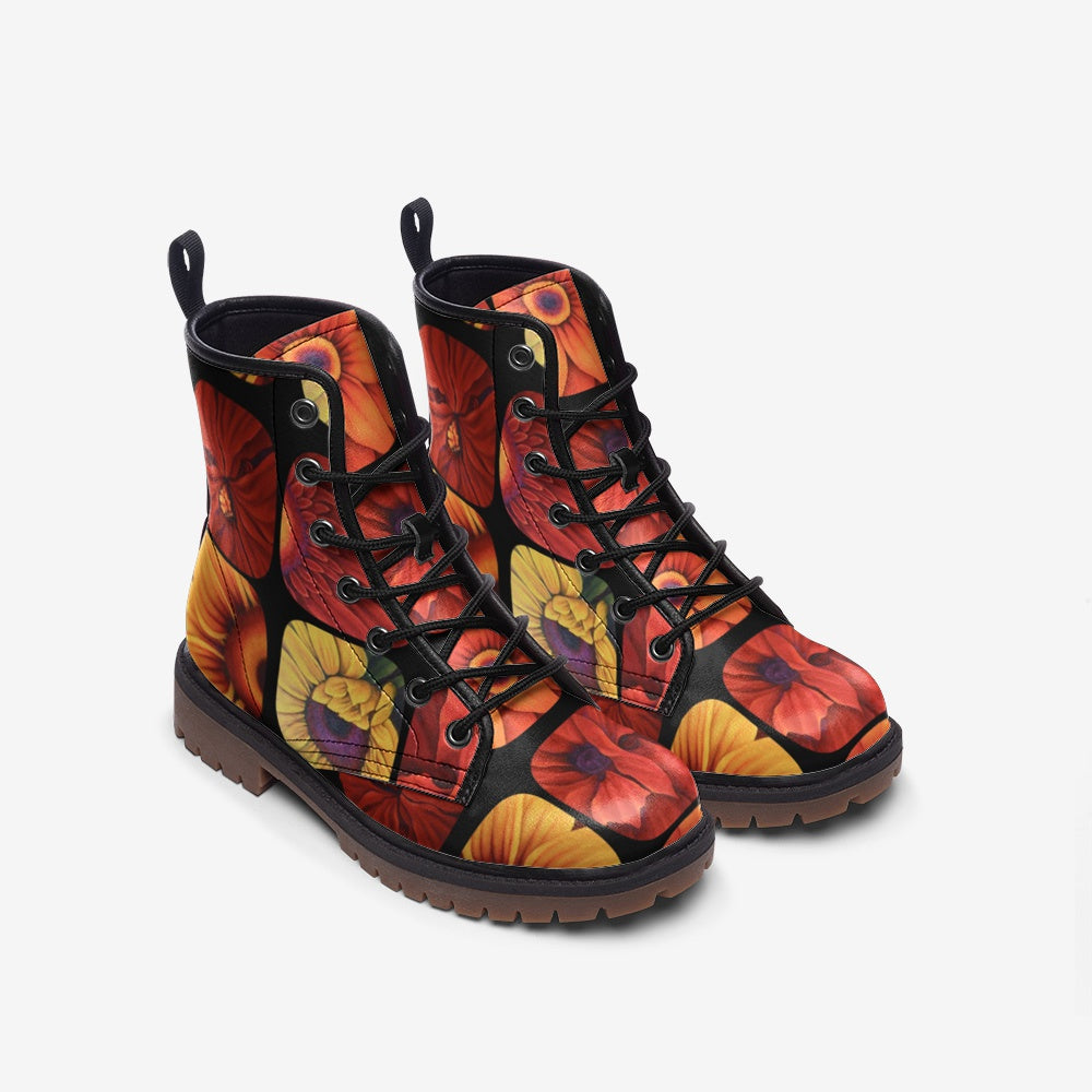 Retro Bloom Combat Boots