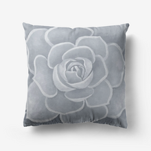 Load image into Gallery viewer, Light Grey Succulent Throw Pillow