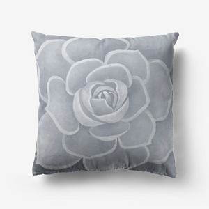 Light Grey Succulent Throw Pillow