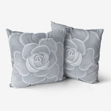 Load image into Gallery viewer, Light Grey Succulent Throw Pillow