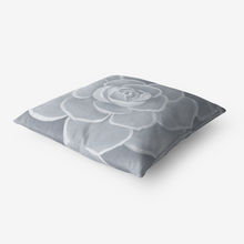 Load image into Gallery viewer, Light Grey Succulent Throw Pillow