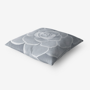 Light Grey Succulent Throw Pillow