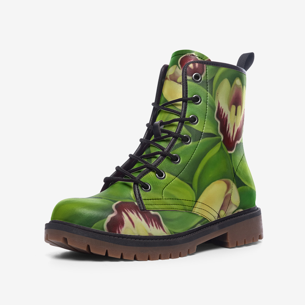 Lime Orchid Combat Boots