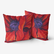 Load image into Gallery viewer, Red Poppy Throw Pillow