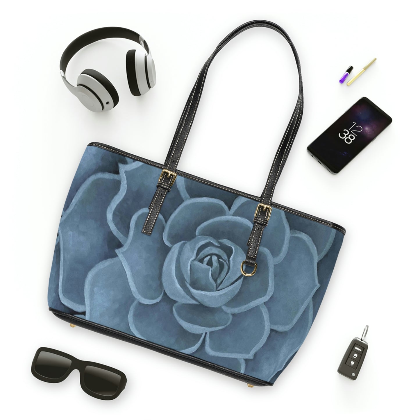 Blue Succulent Handbag