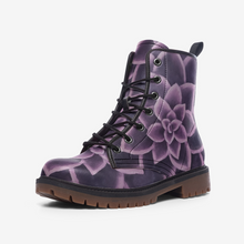 Load image into Gallery viewer, Plum Succulent Combat Boots