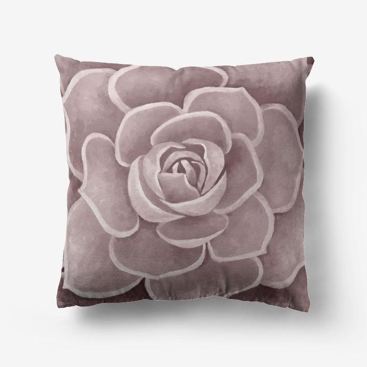 Blush Succulent Throw Pillow