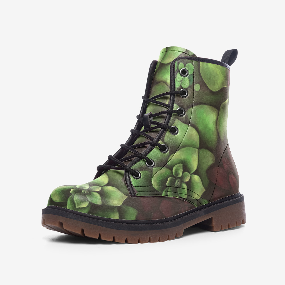 Succulent Garden Combat Boots