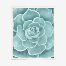 Load image into Gallery viewer, Seafoam Succulent Sherpa Blanket