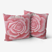 Load image into Gallery viewer, Coral Rose Throw Pillow