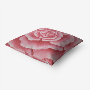 Coral Rose Throw Pillow