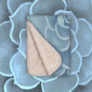 Powder Blue Succulent Infant Sherpa Blanket