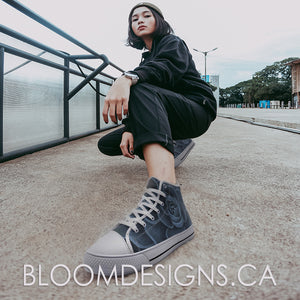 Blue Succulent High Top Shoes