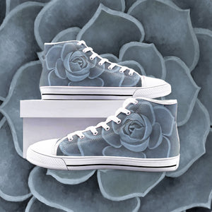 Blue Succulent High Top Shoes