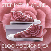 Load image into Gallery viewer, Coral Rose High Top Canvas Shoes