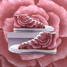 Load image into Gallery viewer, Coral Rose High Top Canvas Shoes