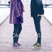 Load image into Gallery viewer, Purple Succulent High Top Canvas Shoes