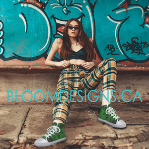 Emerald Succulent High Top Canvas Shoes