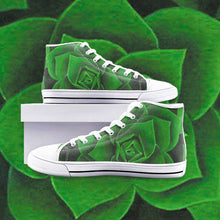 Load image into Gallery viewer, Emerald Succulent High Top Canvas Shoes