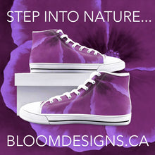 Load image into Gallery viewer, Fuchsia Hibiscus High Top Canvas Shoes