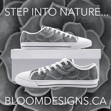 Load image into Gallery viewer, Grey Succulent Low Top Canvas Shoes