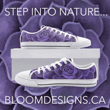 Load image into Gallery viewer, Purple Succulent Low Top Canvas Shoes