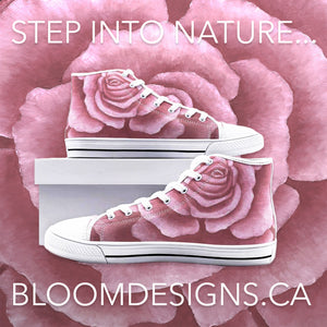 Pink Rose High Top Canvas Shoes