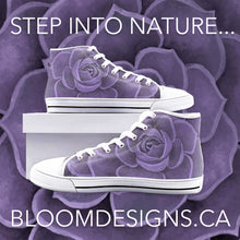 Load image into Gallery viewer, Purple Succulent High Top Canvas Shoes