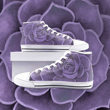 Load image into Gallery viewer, Purple Succulent High Top Canvas Shoes