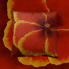 Load image into Gallery viewer, Red Hibiscus Throw Pillow