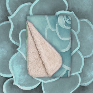 Seafoam Succulent Infant Sherpa Blanket