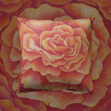 Load image into Gallery viewer, Tangerine Rose Throw Pillow