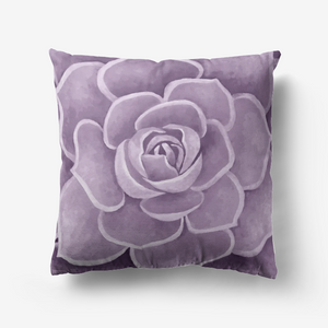 Lilac Succulent Throw Pillow