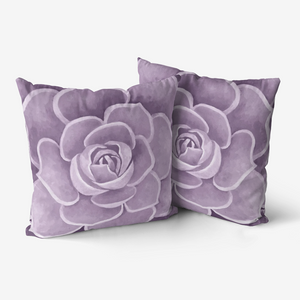 Lilac Succulent Throw Pillow