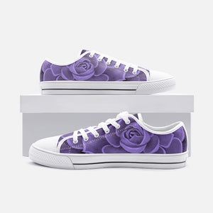 Purple Succulent Low Top Canvas Shoes