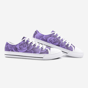 Purple Succulent Low Top Canvas Shoes