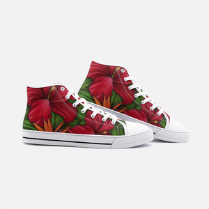 Tropical Garden High Top Canvas Shoes