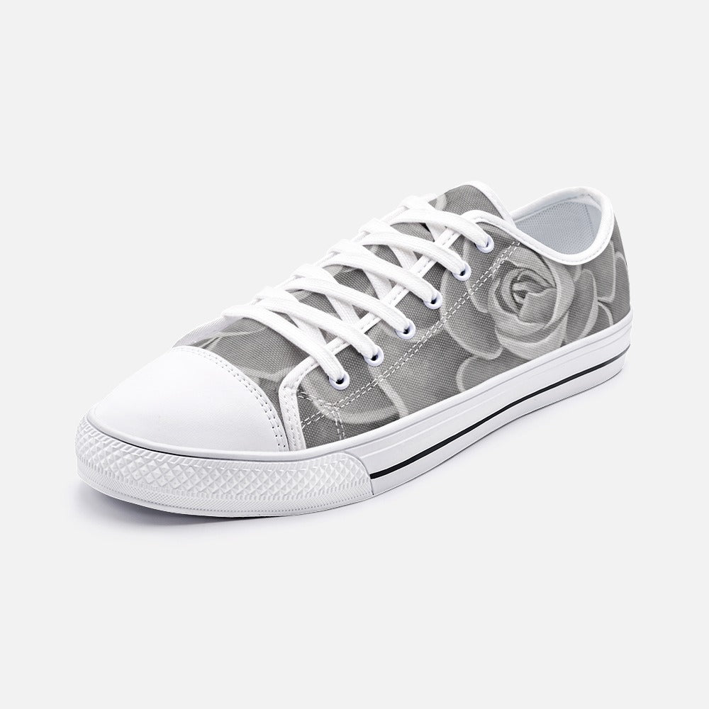 Grey Succulent Low Top Canvas Shoes