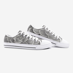 Grey Succulent Low Top Canvas Shoes