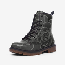 Load image into Gallery viewer, Charcoal Succulent Combat Boots