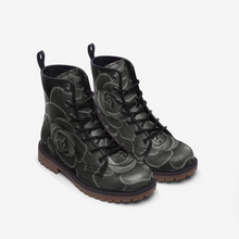 Load image into Gallery viewer, Charcoal Succulent Combat Boots
