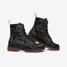Load image into Gallery viewer, Charcoal Succulent Combat Boots