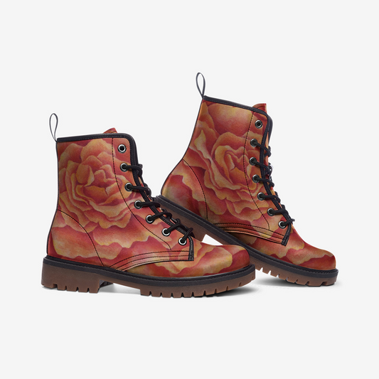 Tangerine Rose Combat Boots