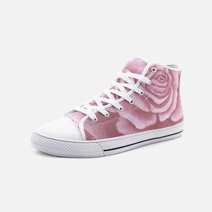 Pink Rose High Top Canvas Shoes