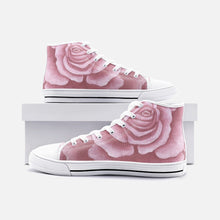 Load image into Gallery viewer, Pink Rose High Top Canvas Shoes